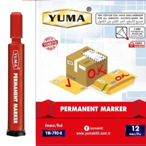YUMA KOLİ KALEMİ YUVARLAK UÇ KIRMIZI YM-790K